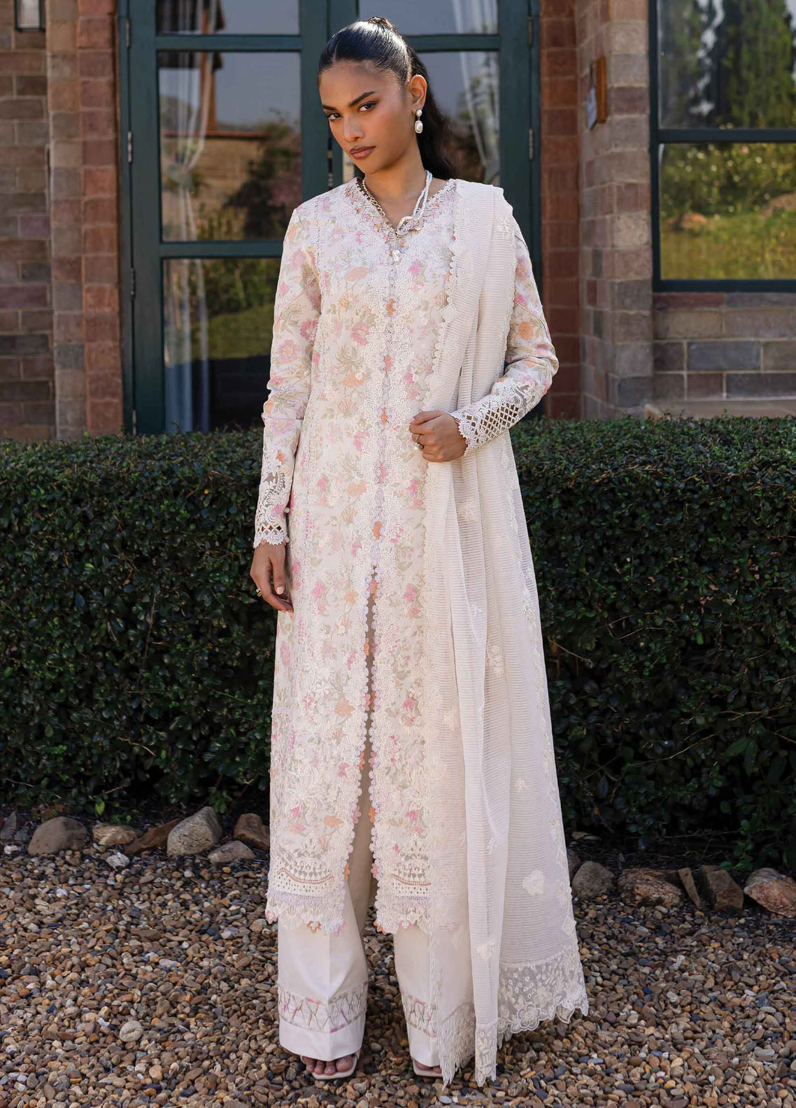 Q Line by Qalamkar Embroidered Lawn Suits Unstitched 3 Piece QM-18 Feeha