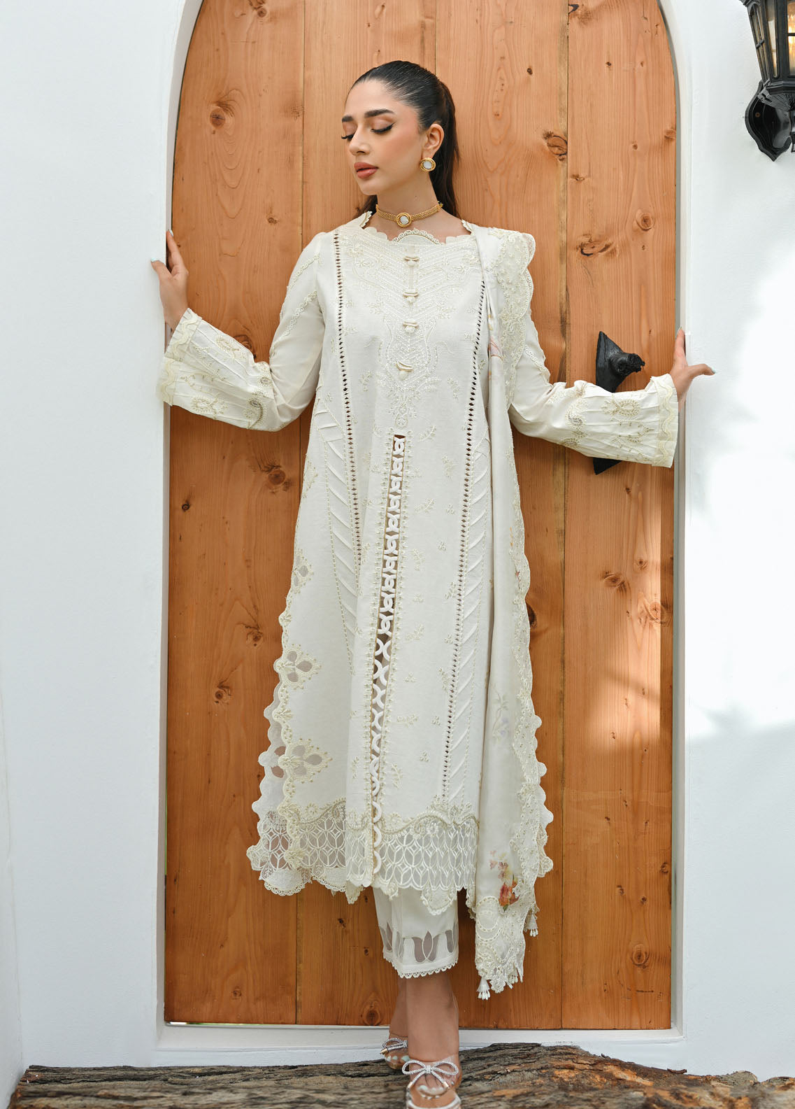 Qalamkar Pret Embroidered Jacquard 3 Piece Suit QLM23-CP2 ZP-01 Sofeya