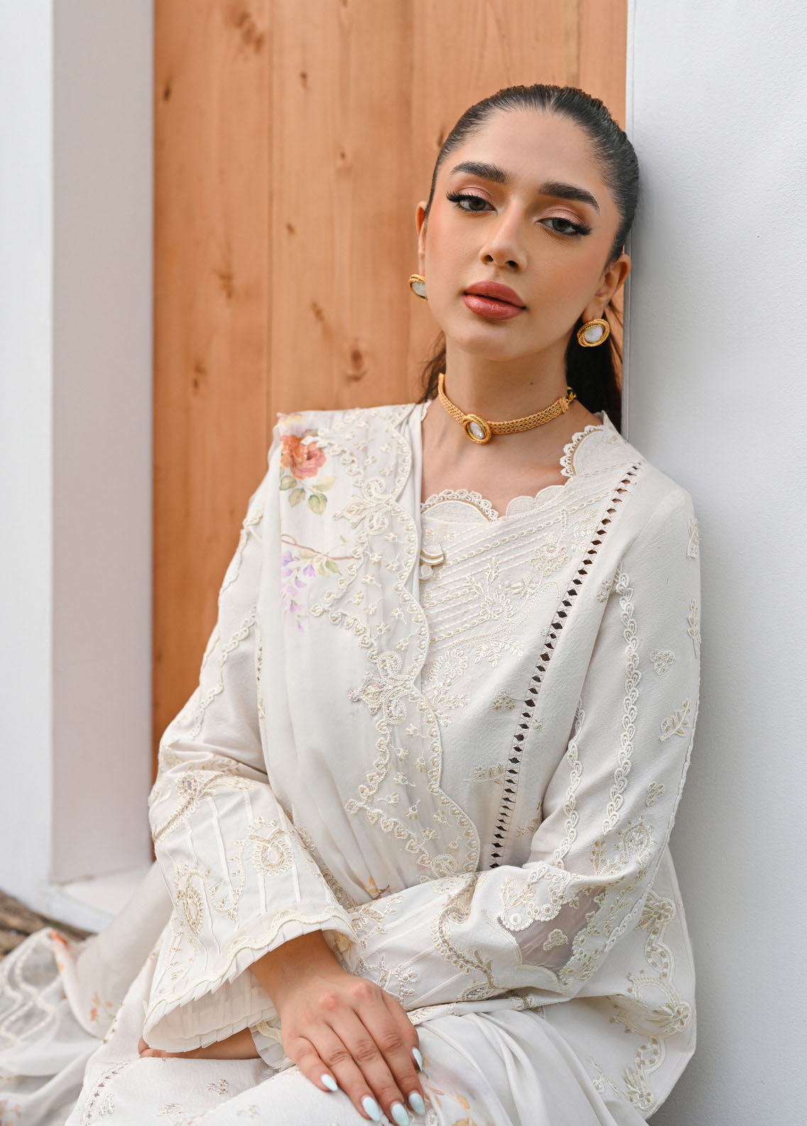 Qalamkar Pret Embroidered Jacquard 3 Piece Suit QLM23-CP2 ZP-01 Sofeya