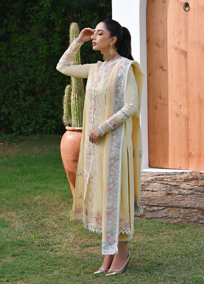 Qalamkar Pret Embroidered Jacquard 3 Piece Suit QLM23-CP2 ZP-02 Elara