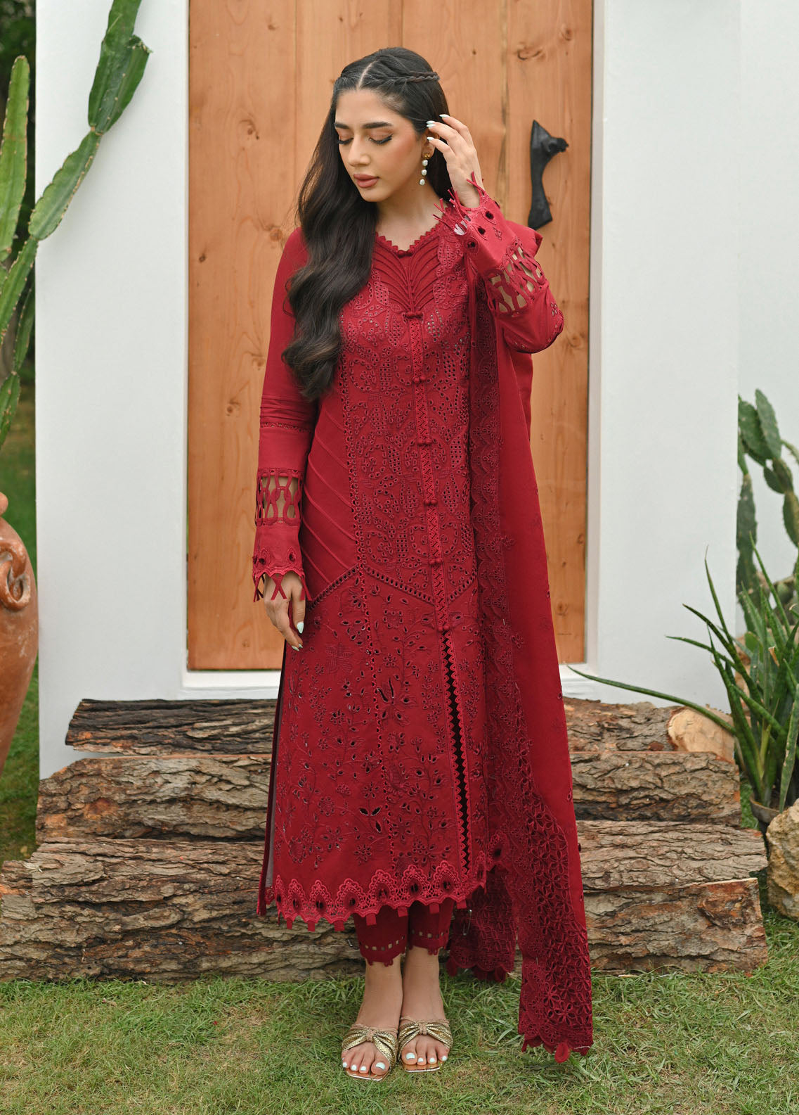 Qalamkar Pret Embroidered Lawn 3 Piece Suit QLM23-CP2 ZP-04 Sanem