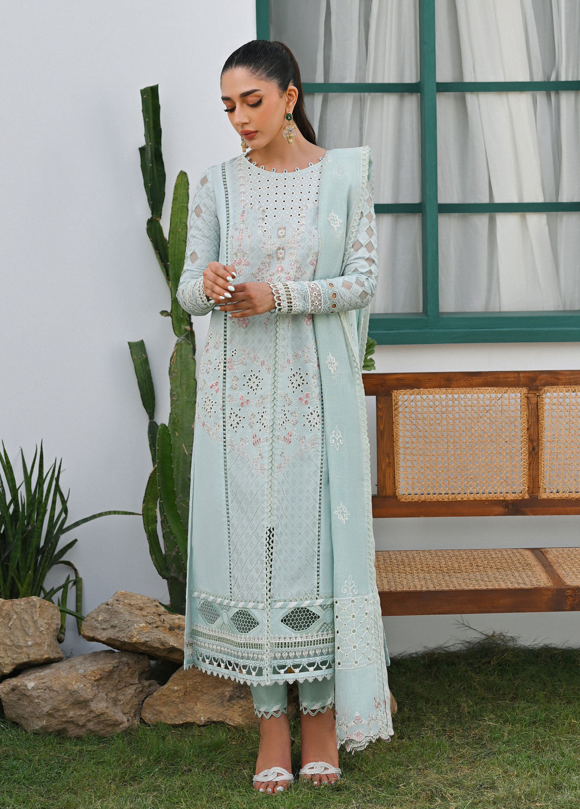 Qalamkar Pret Embroidered Lawn 3 Piece Suit QLM23-CP2 ZP-05 Ariya