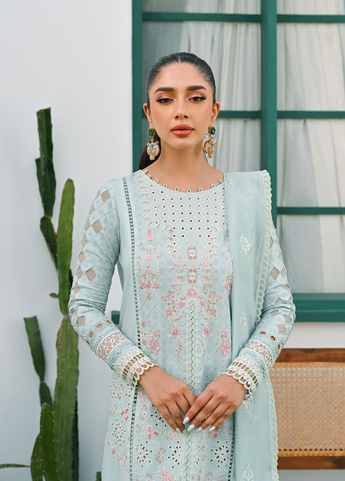 Qalamkar Pret Embroidered Lawn 3 Piece Suit QLM23-CP2 ZP-05 Ariya