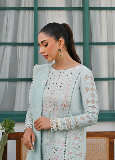 Qalamkar Pret Embroidered Lawn 3 Piece Suit QLM23-CP2 ZP-05 Ariya