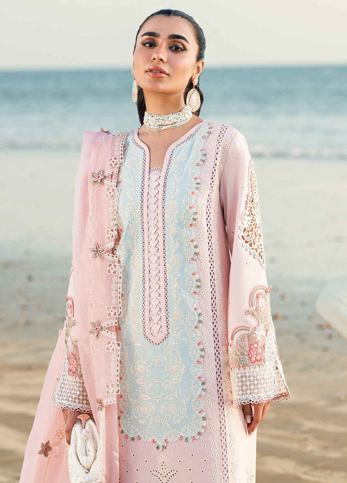 Qalamkar Chikankari Lawn Suits Unstitched 3 Piece QLM25SL FK-08 Reem