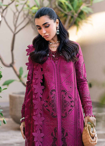 Qalamkar Chikankari Lawn Suits Unstitched 3 Piece QLM25SL FK-11 Violet