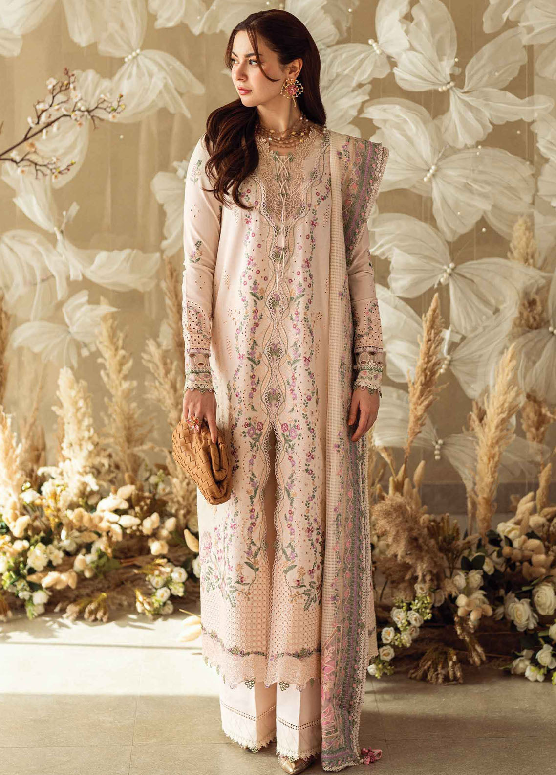 Qalamkar Chikankari Lawn Suits Unstitched 3 Piece QLM25SL FK-12 Lily