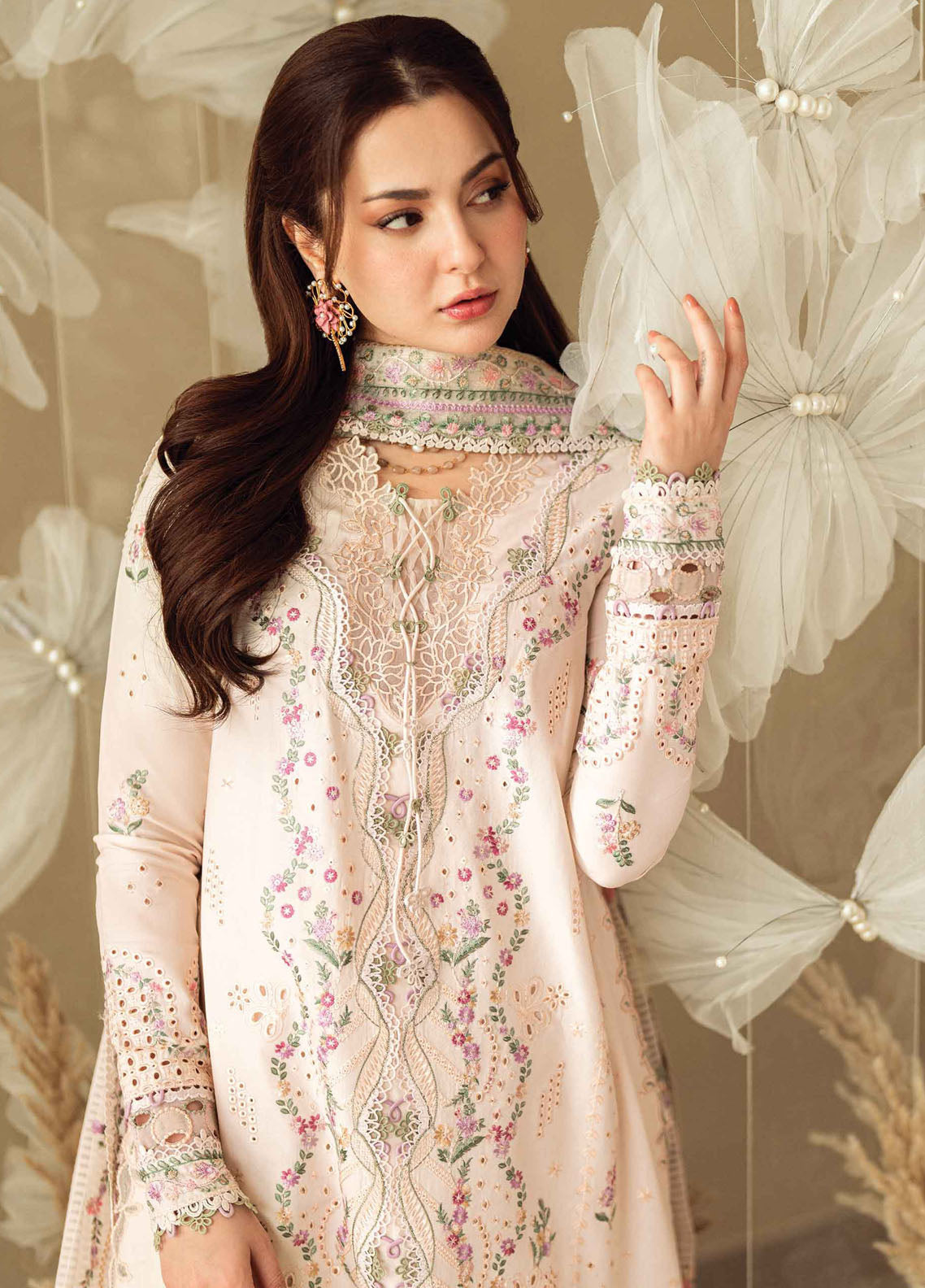 Qalamkar Chikankari Lawn Suits Unstitched 3 Piece QLM25SL FK-12 Lily