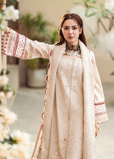 Qalamkar Chikankari Lawn Suits Unstitched 3 Piece QLM25SL FK-16 Anaya