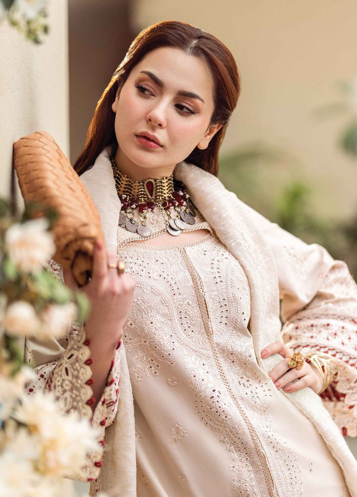 Qalamkar Chikankari Lawn Suits Unstitched 3 Piece QLM25SL FK-16 Anaya