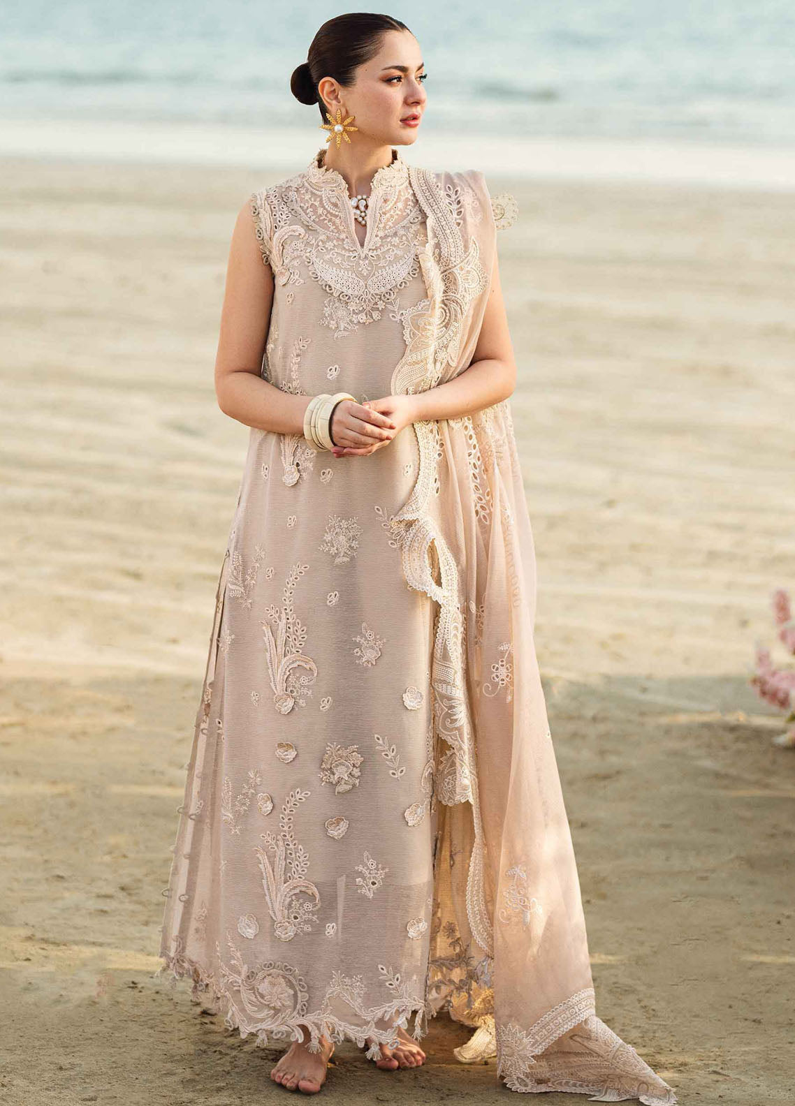 Qalamkar Chikankari Lawn Suits Unstitched 3 Piece QLM25SL Fk-01 Sophia