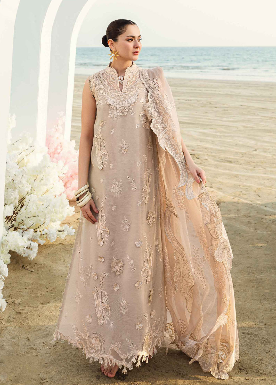 Qalamkar Chikankari Lawn Suits Unstitched 3 Piece QLM25SL Fk-01 Sophia