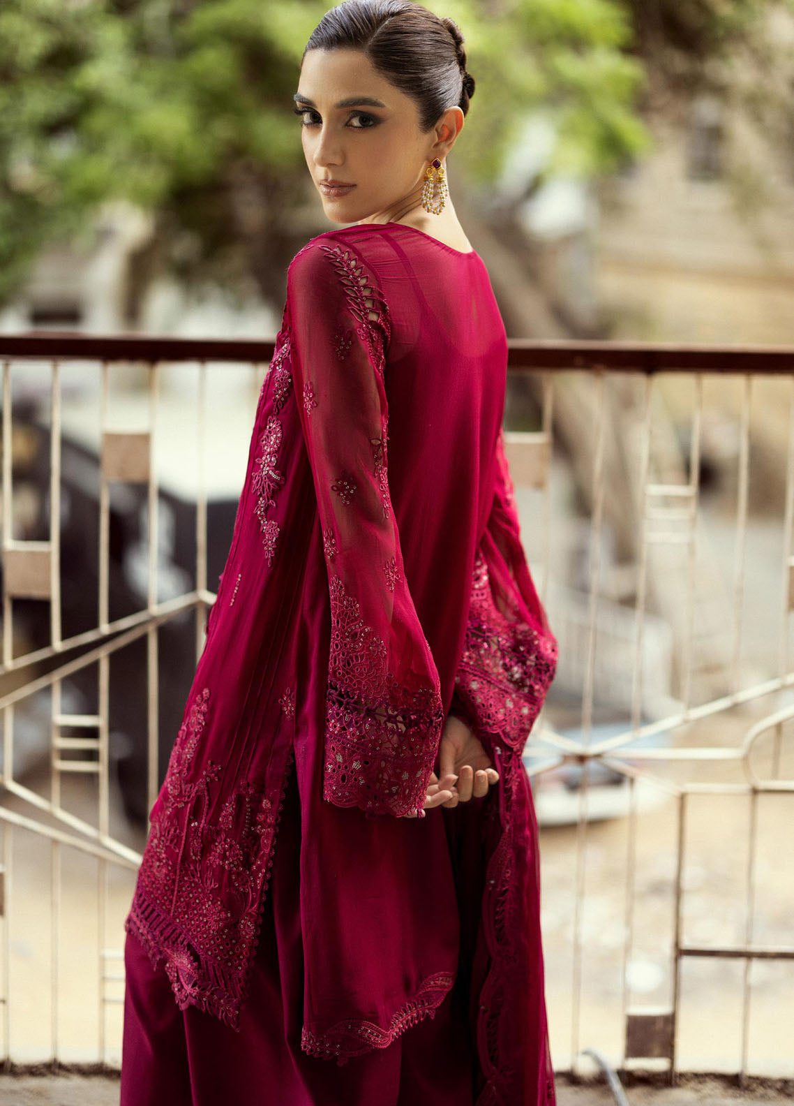 Qalamkar Embroidered Chiffon Suits Unstitched 3 Piece QLM25QC WC-02 Siofe