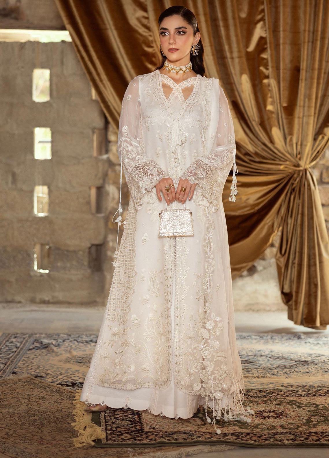 Qalamkar Embroidered Chiffon Suits Unstitched 3 Piece QLM25QC WC-03 Roise