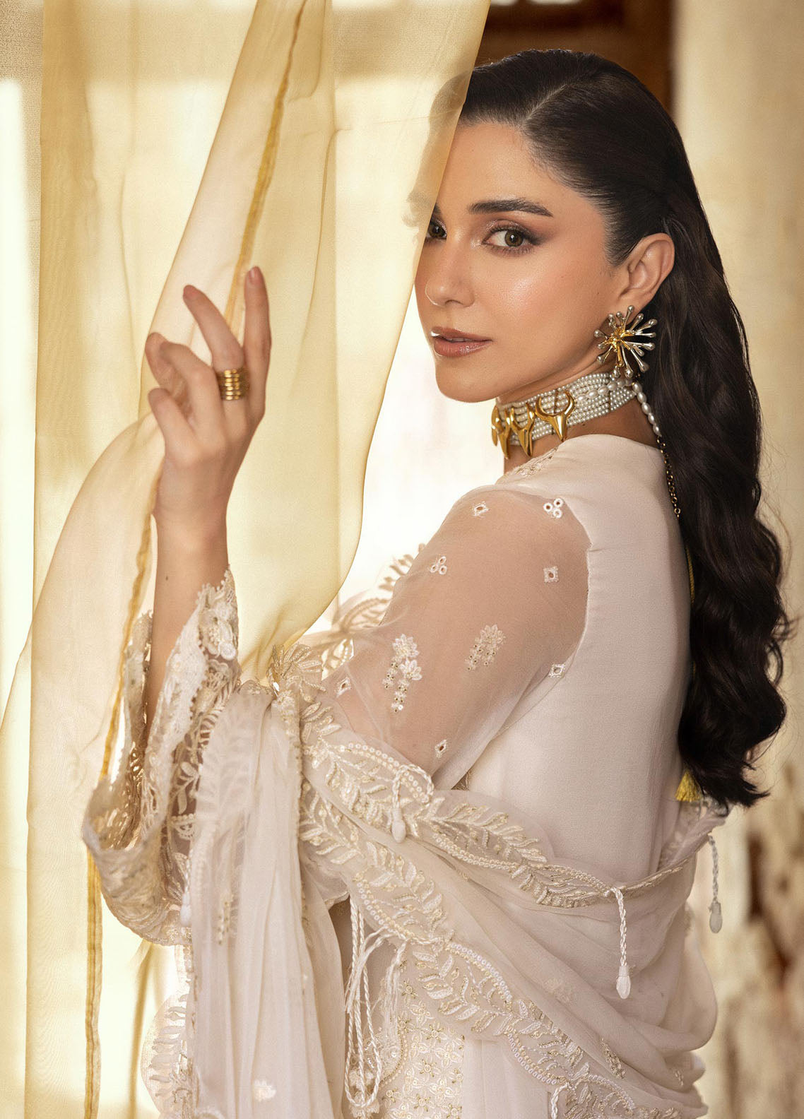 Qalamkar Embroidered Chiffon Suits Unstitched 3 Piece QLM25QC WC-03 Roise