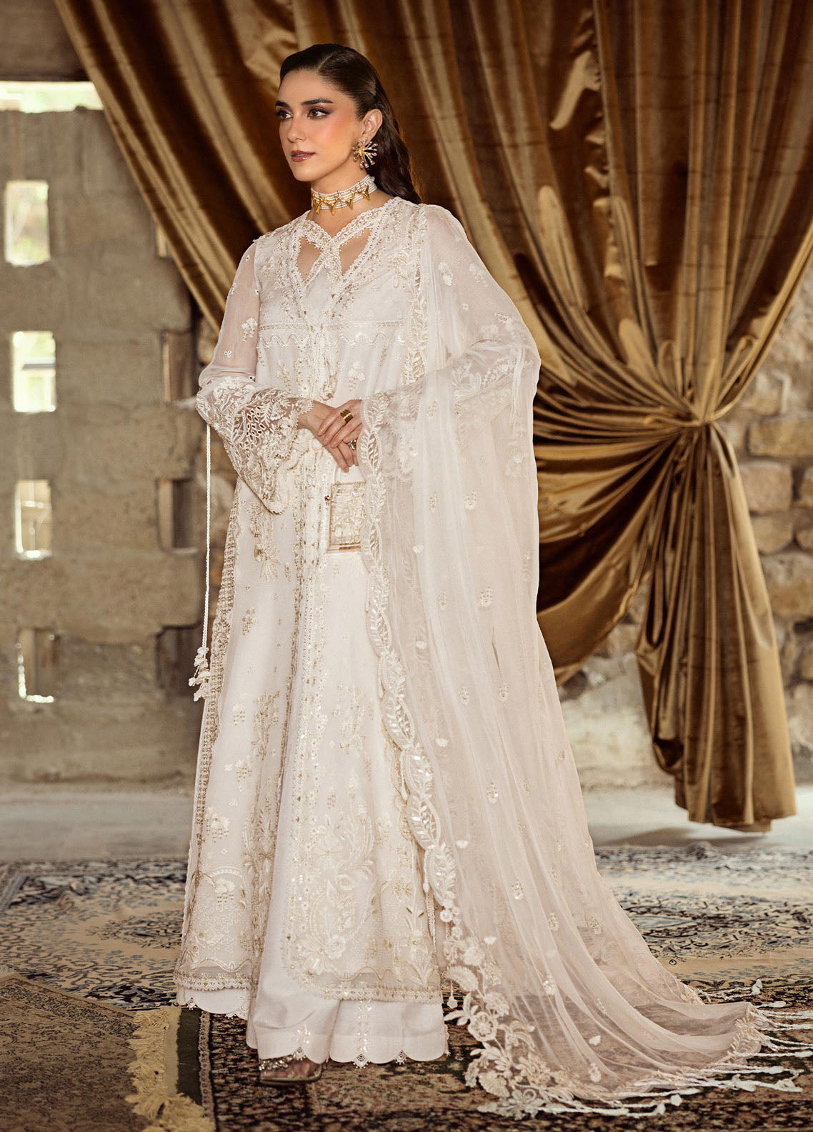 Qalamkar Embroidered Chiffon Suits Unstitched 3 Piece QLM25QC WC-03 Roise