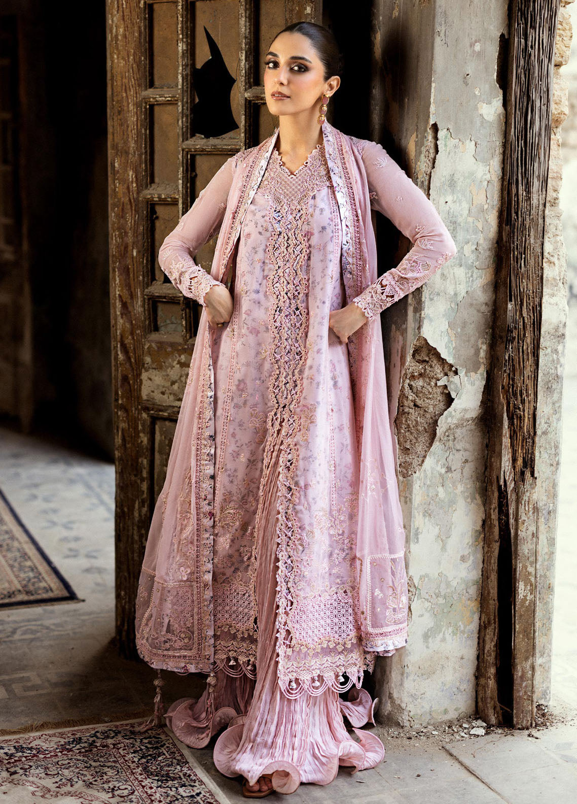 Qalamkar Embroidered Chiffon Suits Unstitched 3 Piece QLM25QC WC-05 Riona