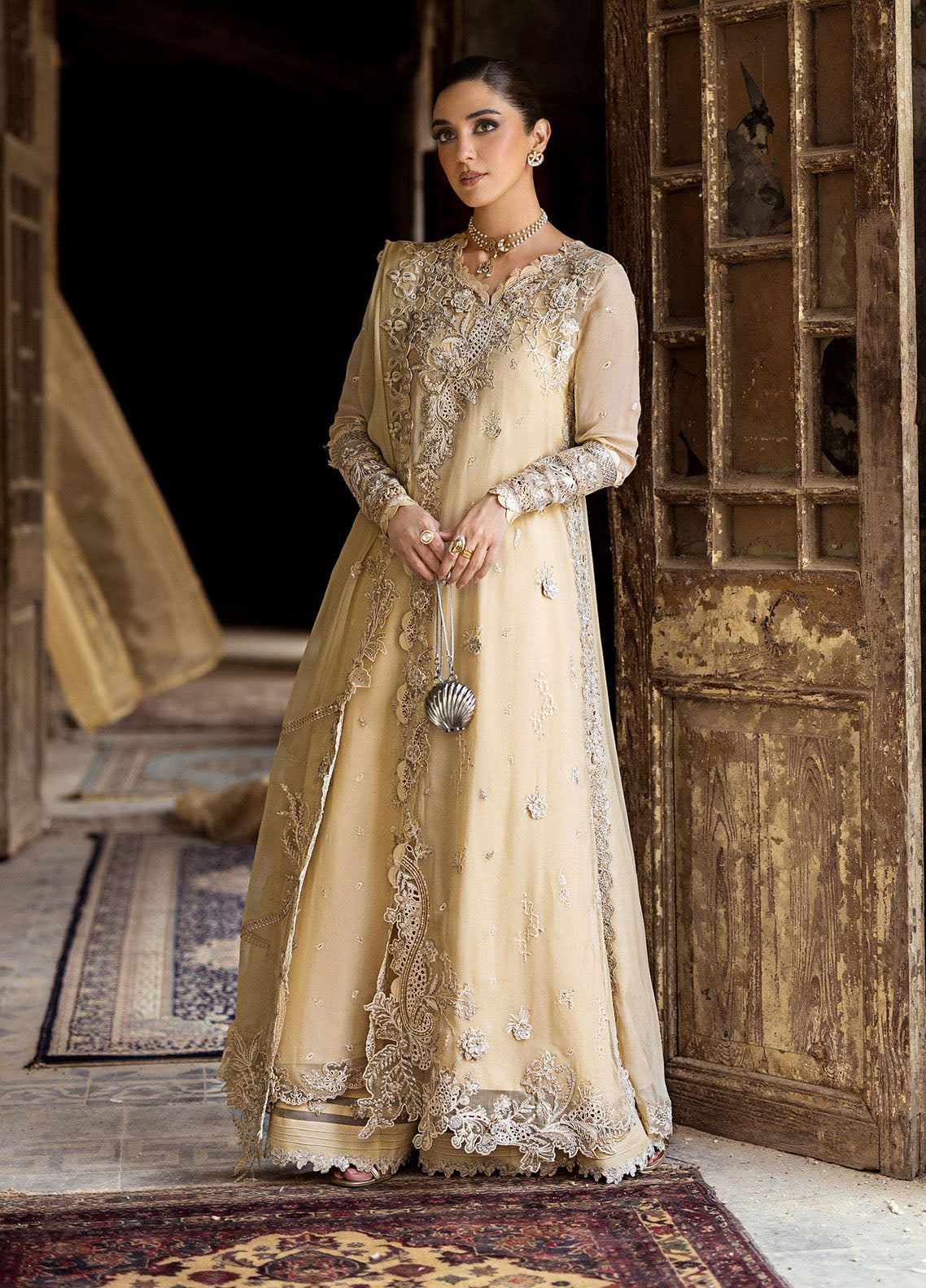 Qalamkar Embroidered Chiffon Suits Unstitched 3 Piece QLM25QC WC-07 Heela