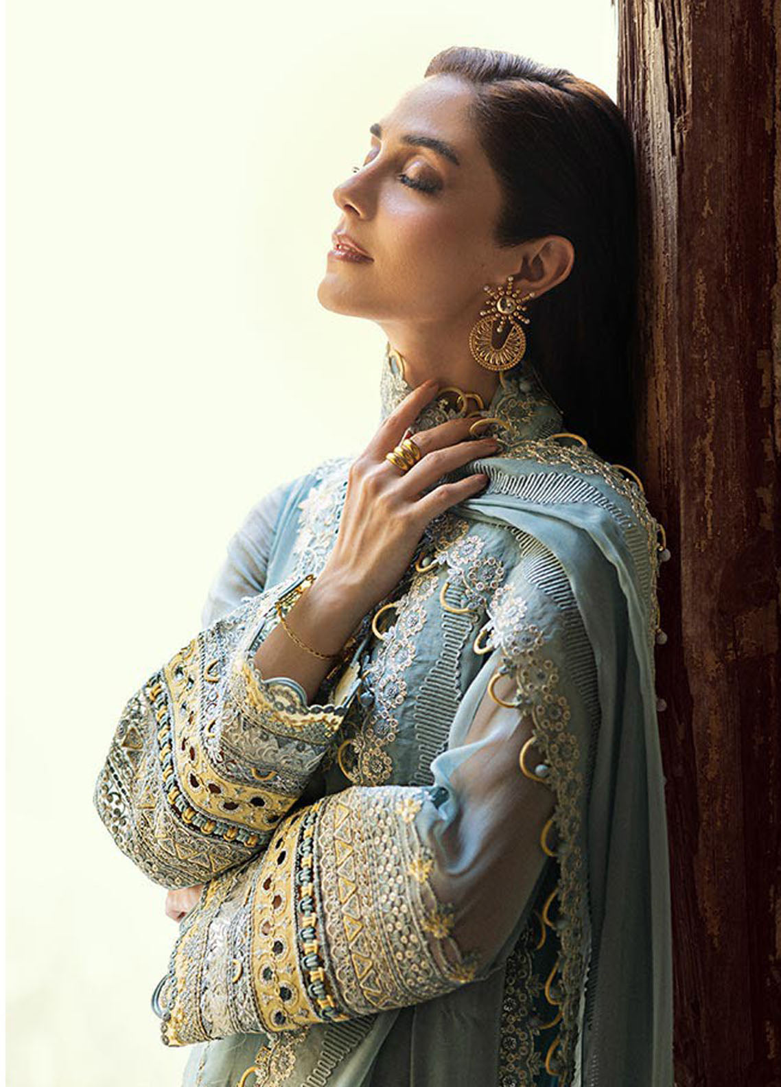 Qalamkar Embroidered Chiffon Suits Unstitched 3 Piece QLM25QC WC-08 Vevin