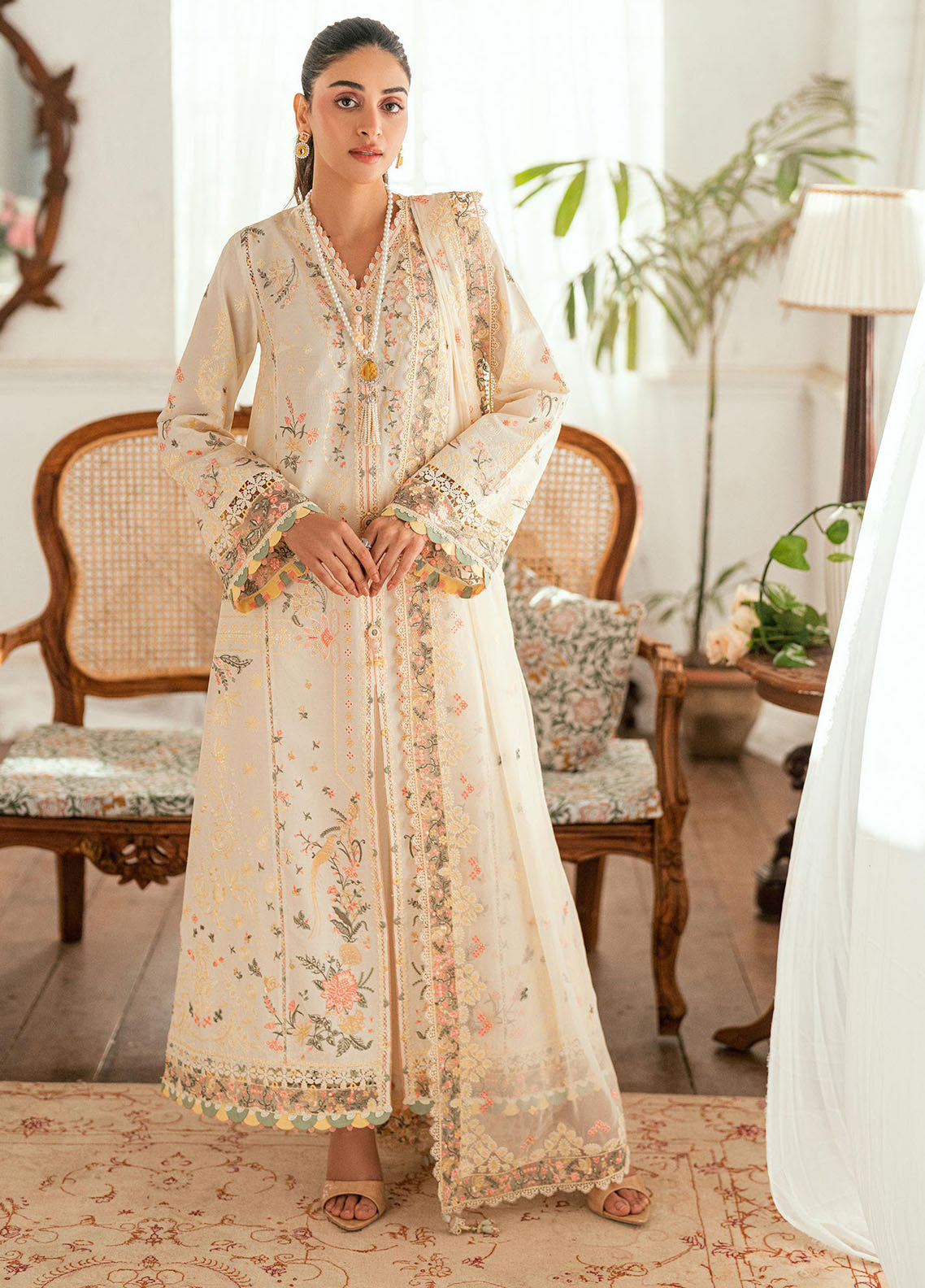 Qalamkar Embroidered Lawn Suits Unstitched 3 Piece QLM25LL SB-01 Rina