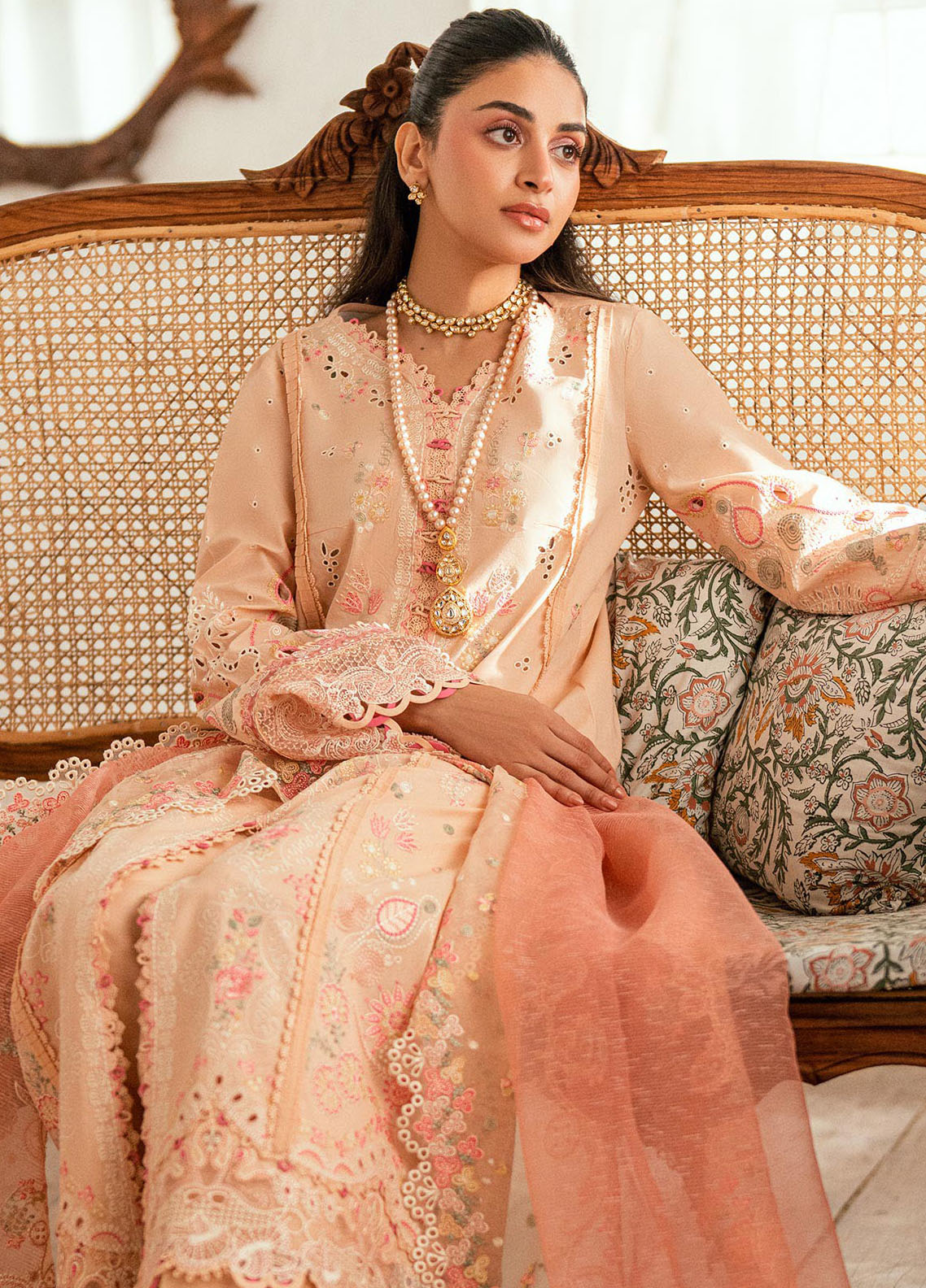 Qalamkar Embroidered Lawn Suits Unstitched 3 Piece QLM25LL SB-07 Zoya