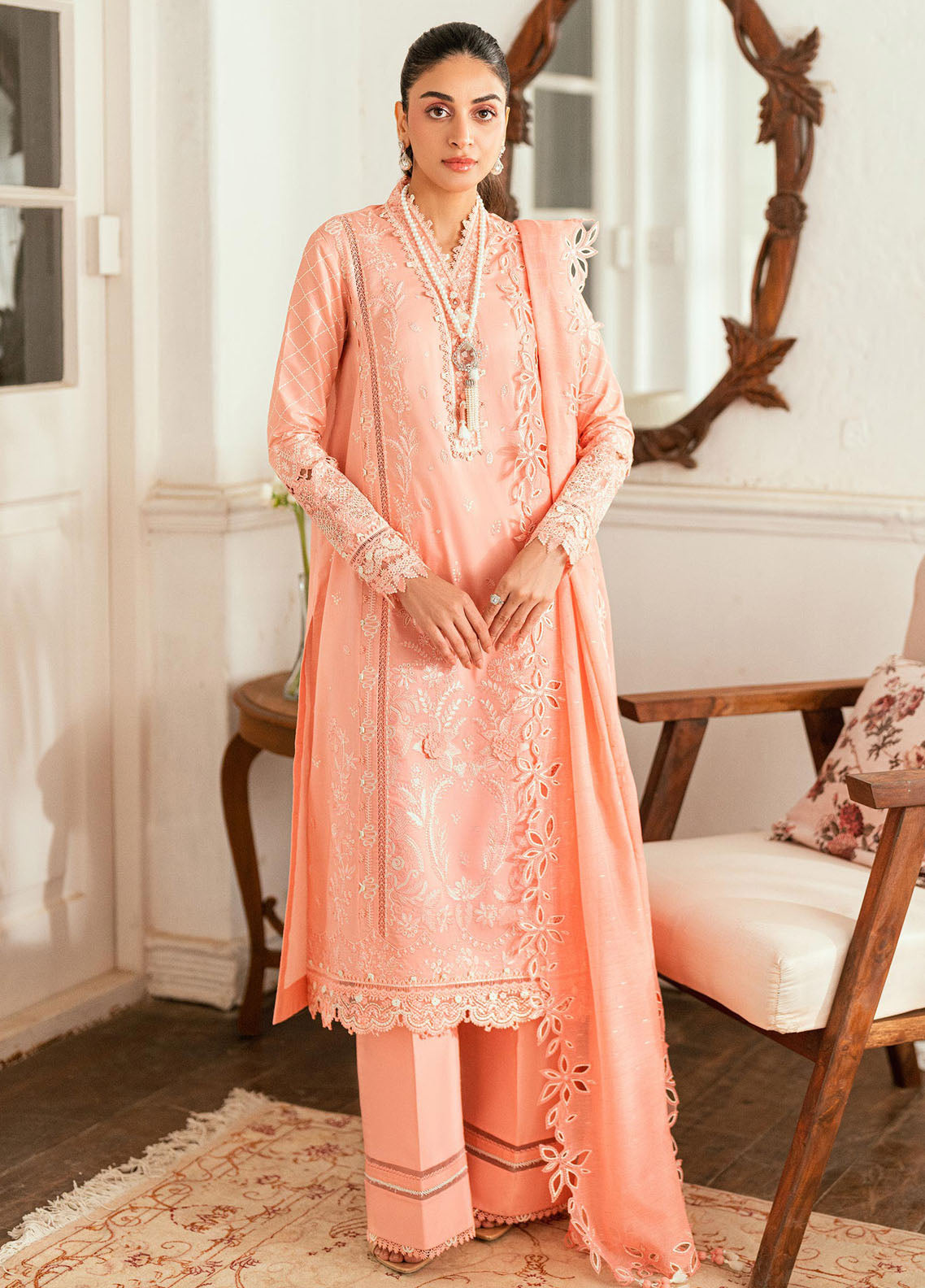 Qalamkar Embroidered Lawn Suits Unstitched 3 Piece QLM25LL SB-12 Jafa