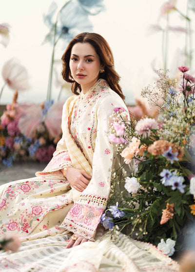 Qalamkar Chikankari Lawn Suits Unstitched 3 Piece QLM25SL FK-14 Scarlett