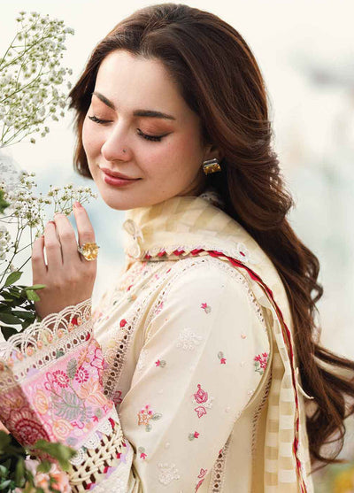 Qalamkar Chikankari Lawn Suits Unstitched 3 Piece QLM25SL FK-14 Scarlett