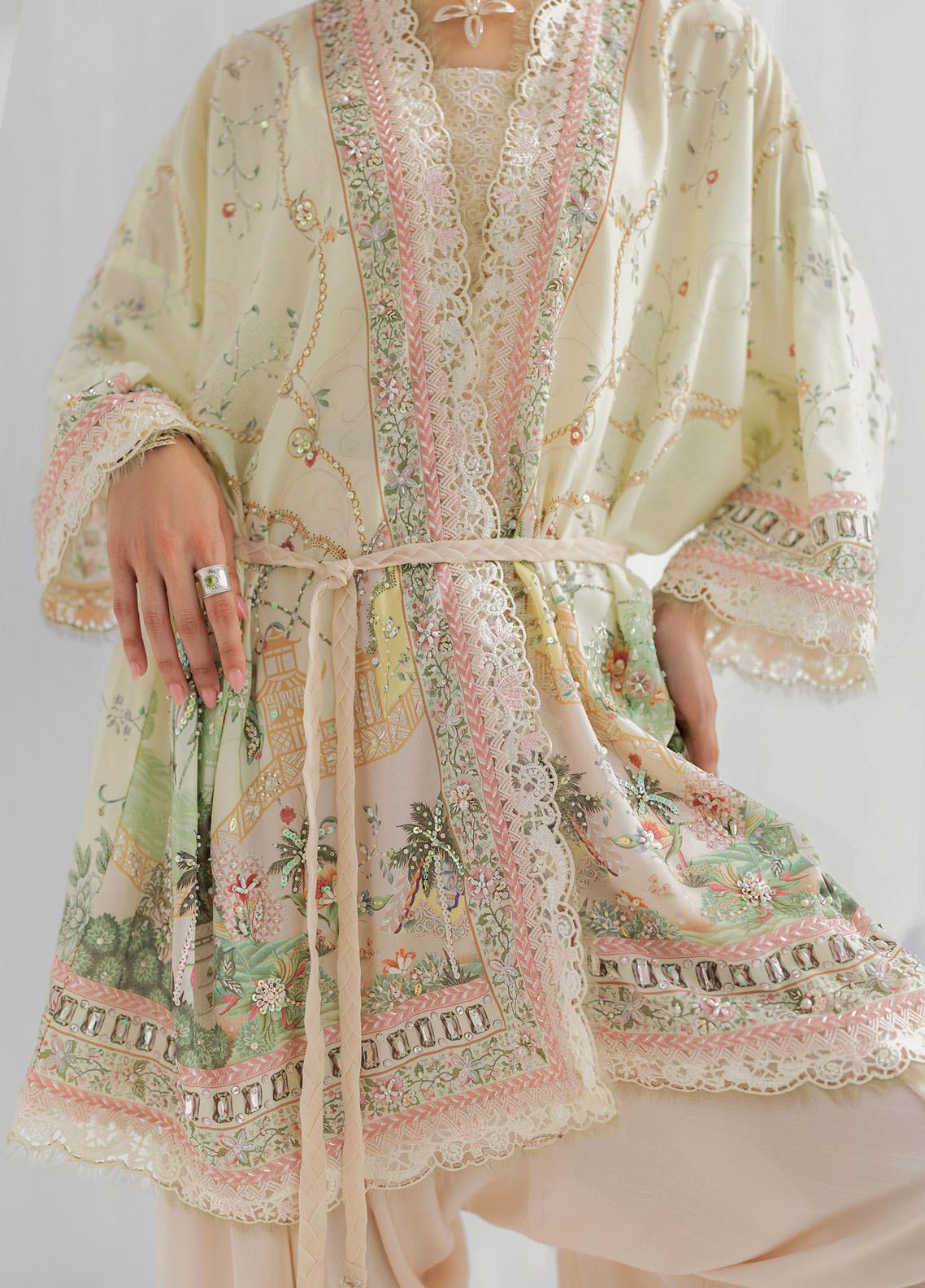 Qalamkar Embroidered Silk Suits Unstitched 2 Piece QLM25LS D-05 Elsa