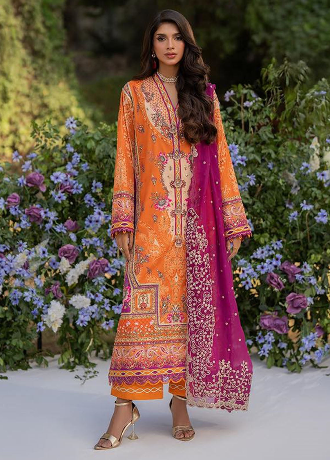 Qalamkar Luxe Silk Unstitched Collection 2024 UA-03 ALMA