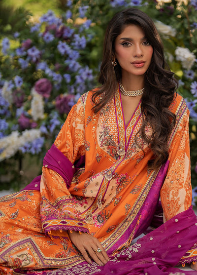 Qalamkar Luxe Silk Unstitched Collection 2024 UA-03 ALMA