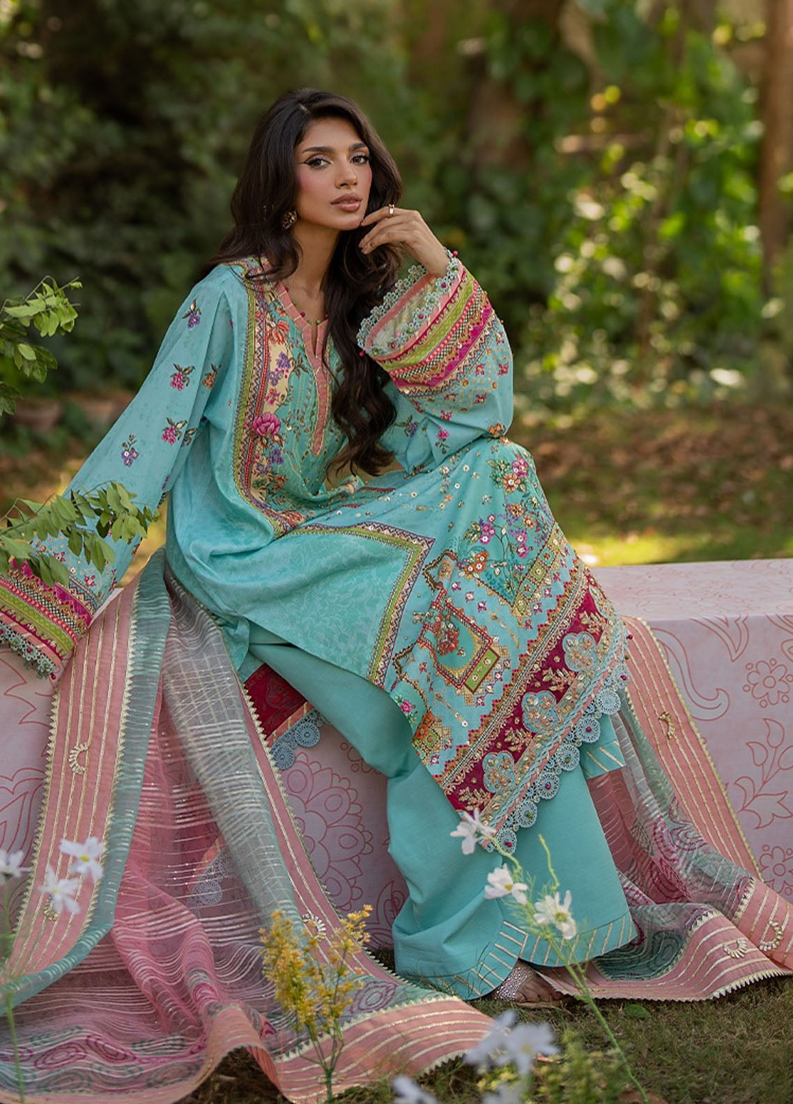 Qalamkar Luxe Silk Unstitched Collection 2024 UA-06 SARA