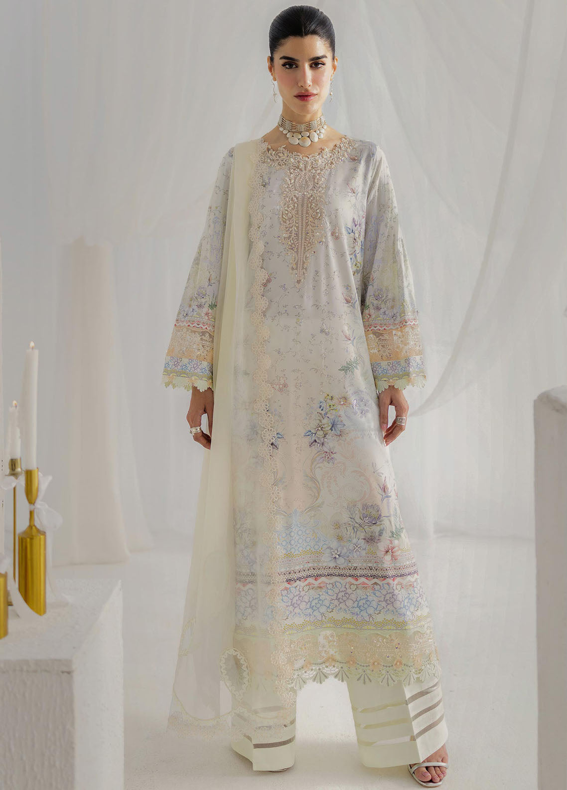 Qalamkar Embroidered Silk Suits Unstitched 3 Piece QLM25LS D-02 Roisin