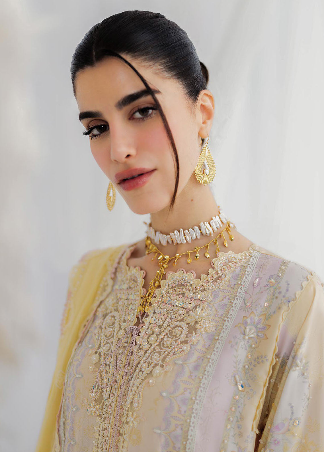 Qalamkar Embroidered Silk Suits Unstitched 3 Piece QLM25LS D-03 Leni