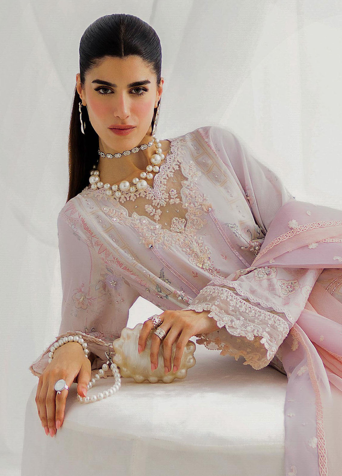 Qalamkar Embroidered Silk Suits Unstitched 3 Piece QLM25LS D-04 Marlene