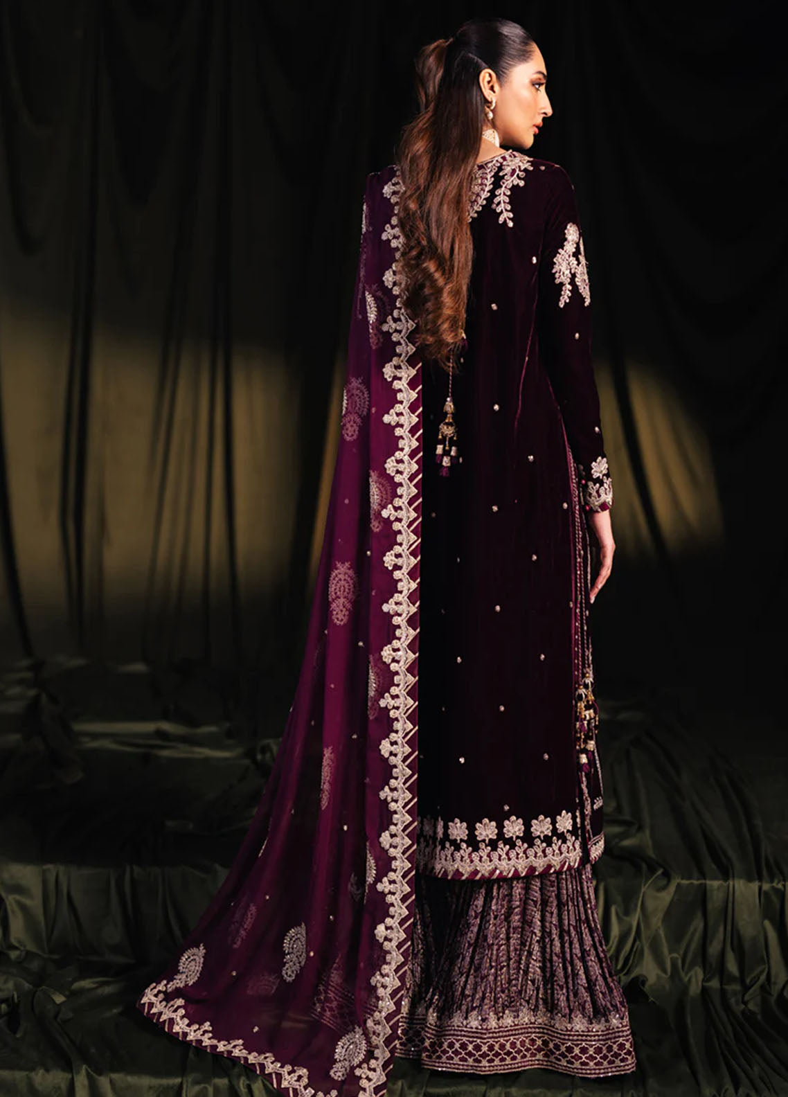 Qalamkar Unstitched Luxury Velvet Edit 2024 BK-01 Amani