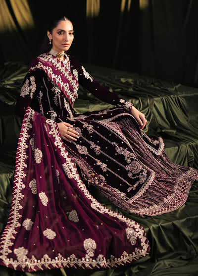 Qalamkar Unstitched Luxury Velvet Edit 2024 BK-01 Amani