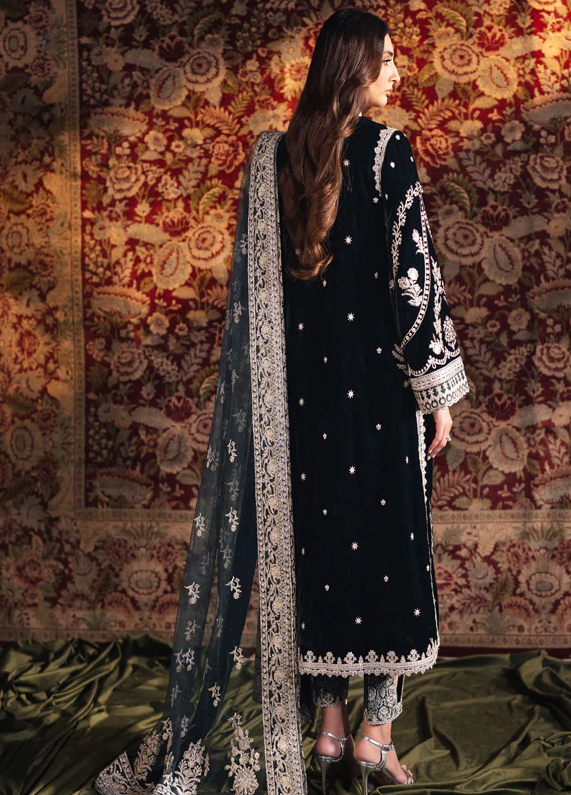 Qalamkar Unstitched Luxury Velvet Edit 2024 BK-03 Samira