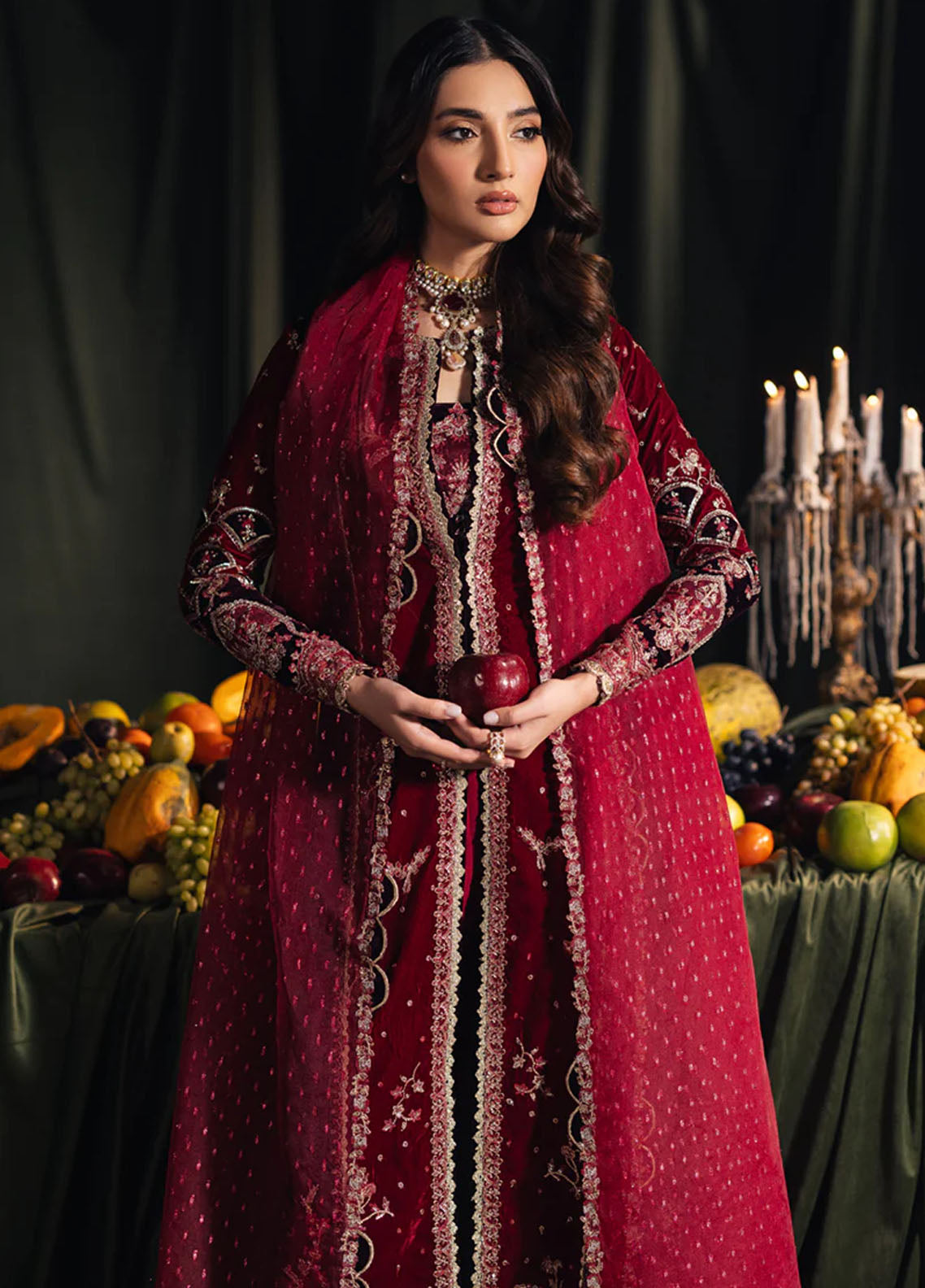 Qalamkar Unstitched Luxury Velvet Edit 2024 BK-04 Kesia