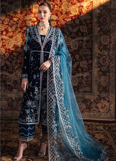 Qalamkar Unstitched Luxury Velvet Edit 2024 BK-07 Liyana