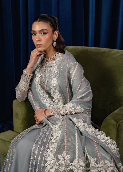 Qalamkar Pret Embroidered Net 4 Piece Suit CR-03 Noura