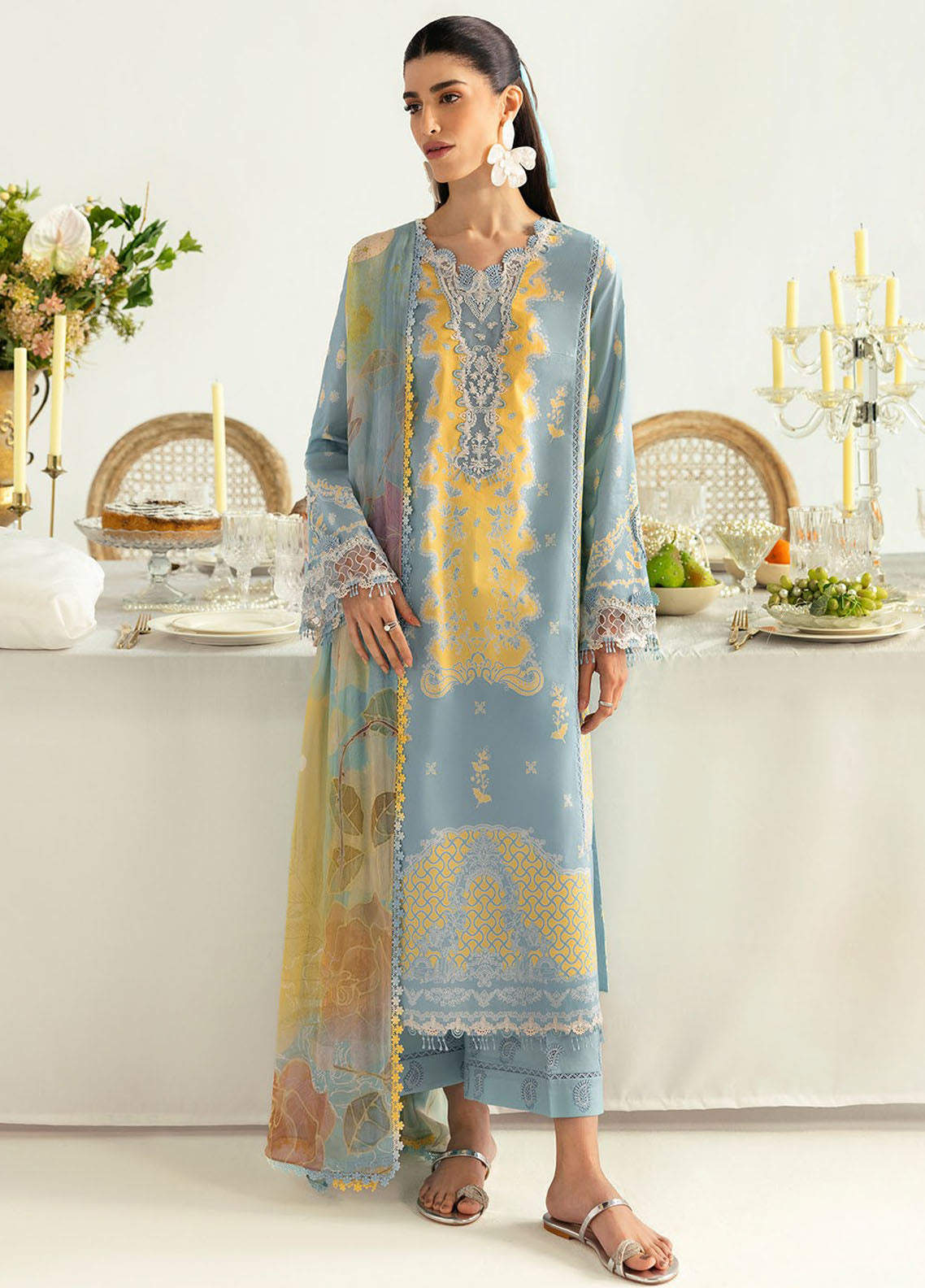 Q Prints by Qalamkar Unstitched Lawn Collection 2025 Elva PQ-6A