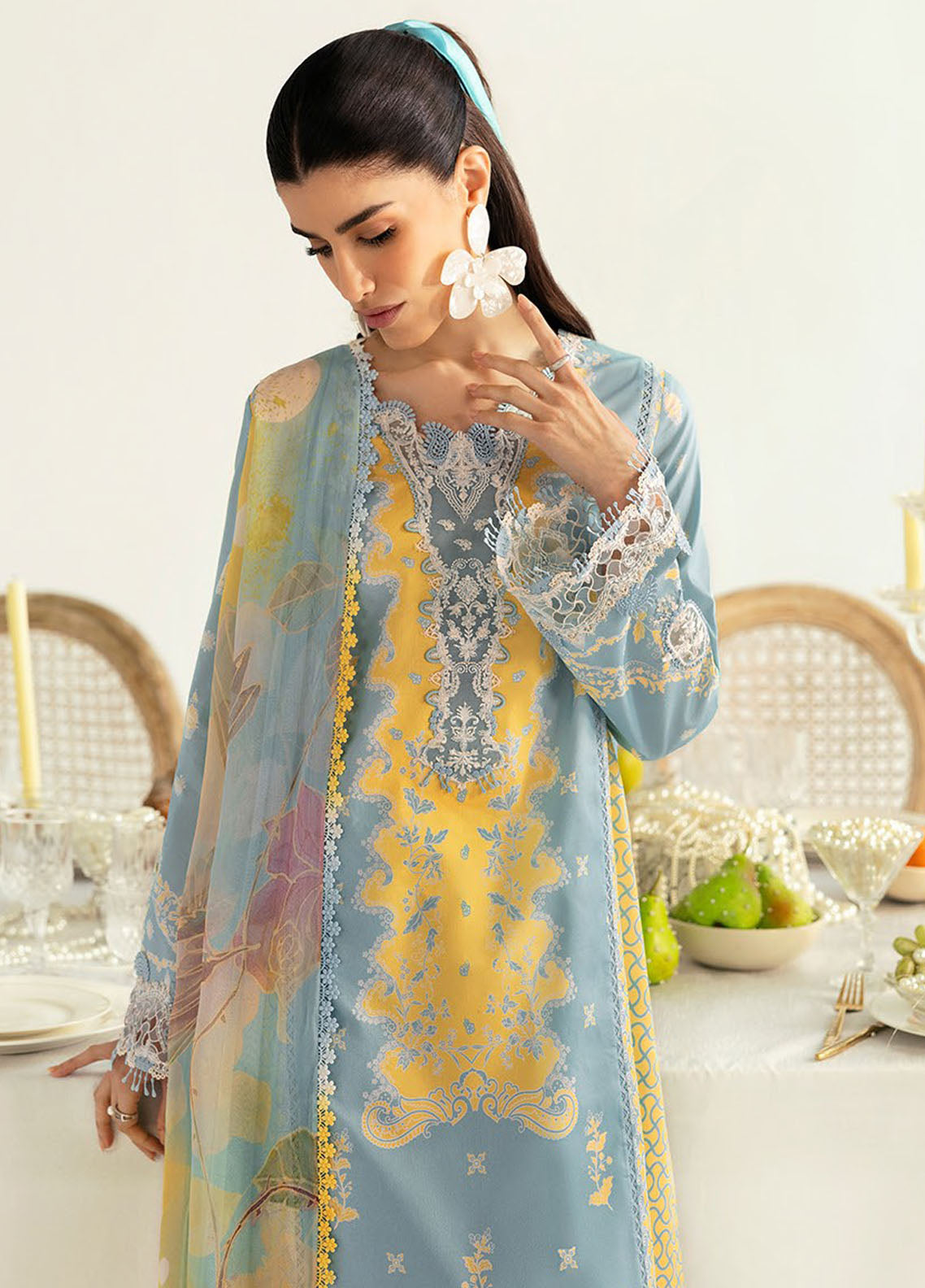 Q Prints by Qalamkar Unstitched Lawn Collection 2025 Elva PQ-6A