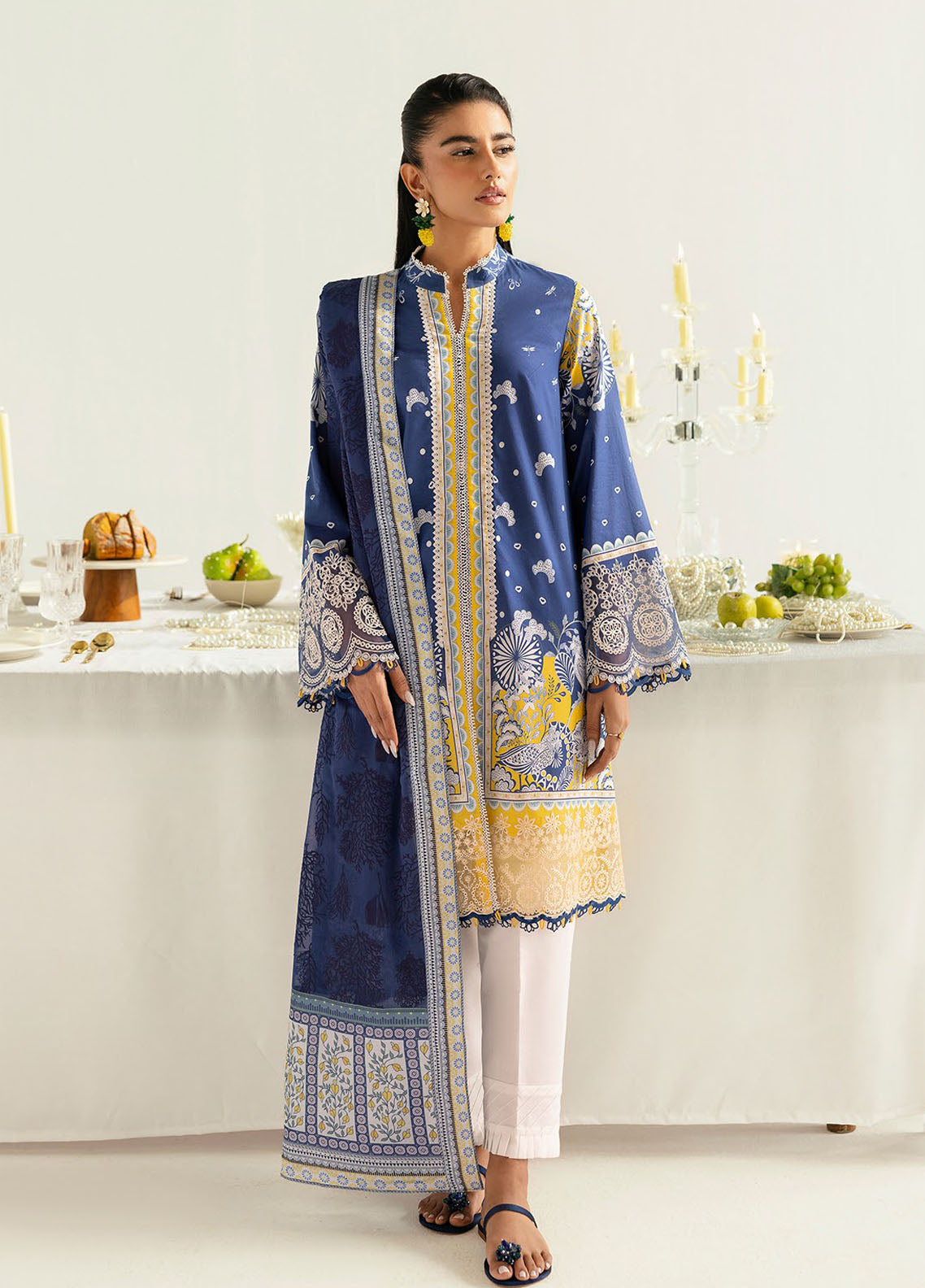 Q Prints by Qalamkar Unstitched Lawn Collection 2025 Hina PQ-2 A