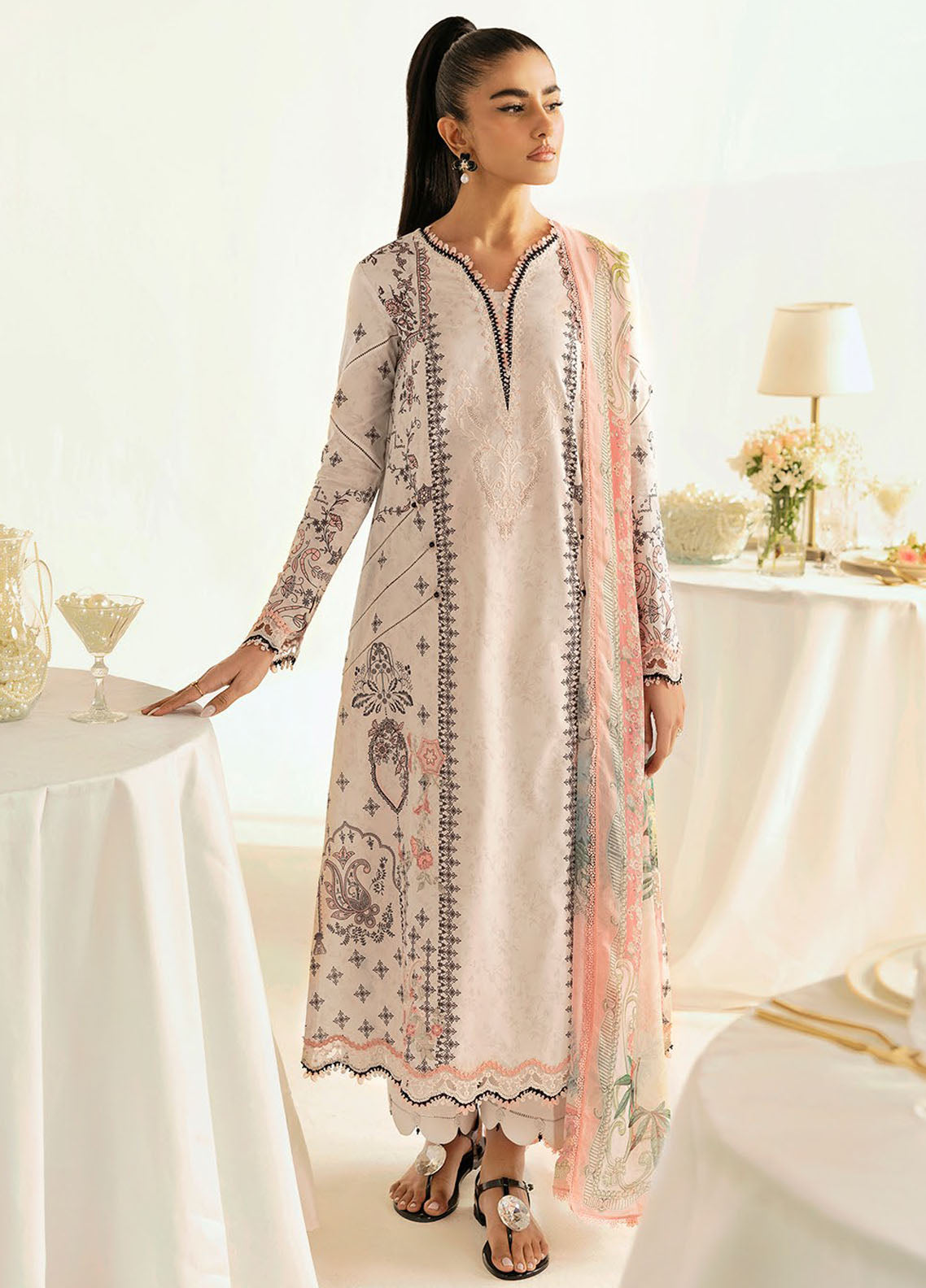 Q Prints by Qalamkar Unstitched Lawn Collection 2025 Lyra PQ-9A