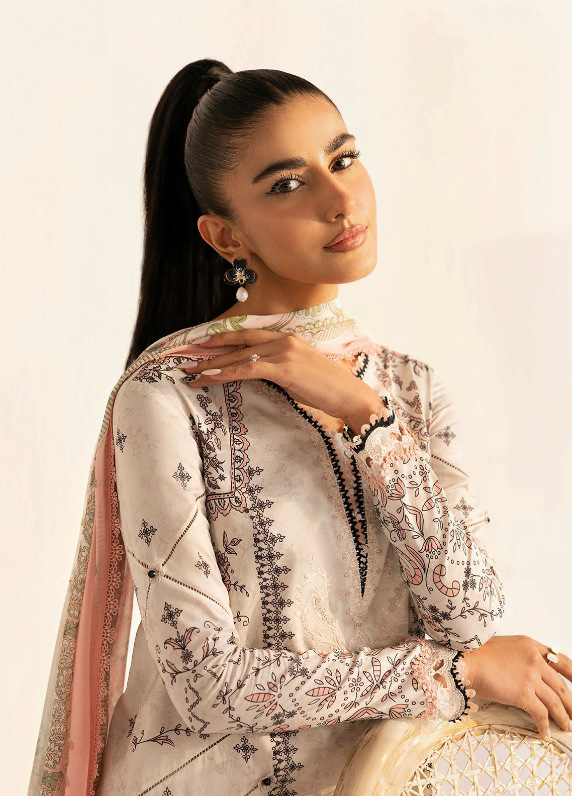 Q Prints by Qalamkar Unstitched Lawn Collection 2025 Lyra PQ-9A