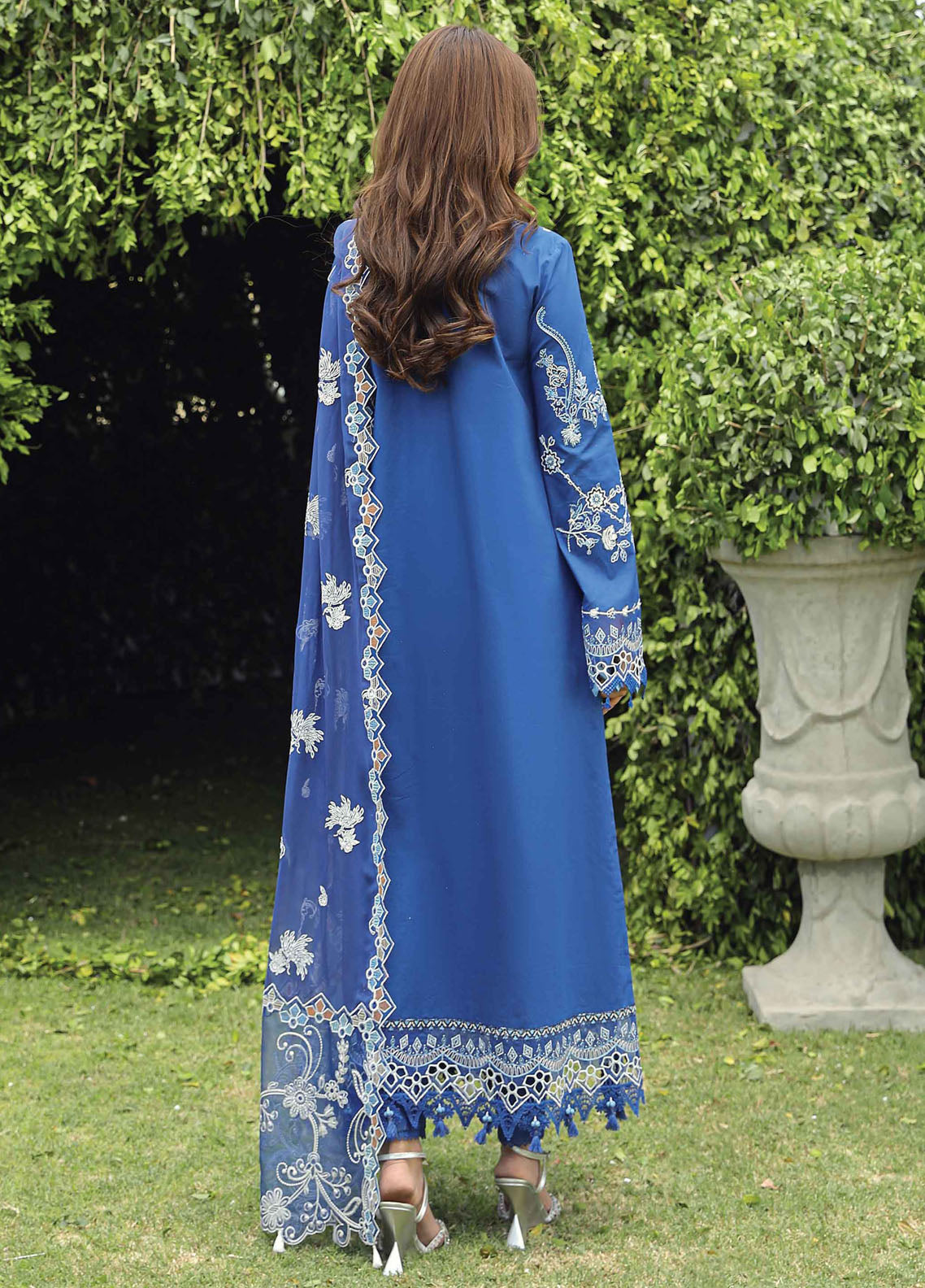 Qalamkar Unstitched Festive Lawn Collection 2024 PS-08 Farheen