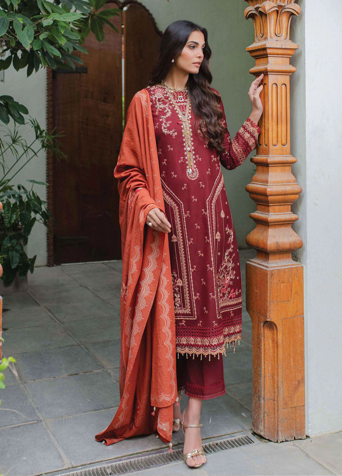 Qalamkar Unstitched Luxury Winter Collection 2023 SC-01 Freya