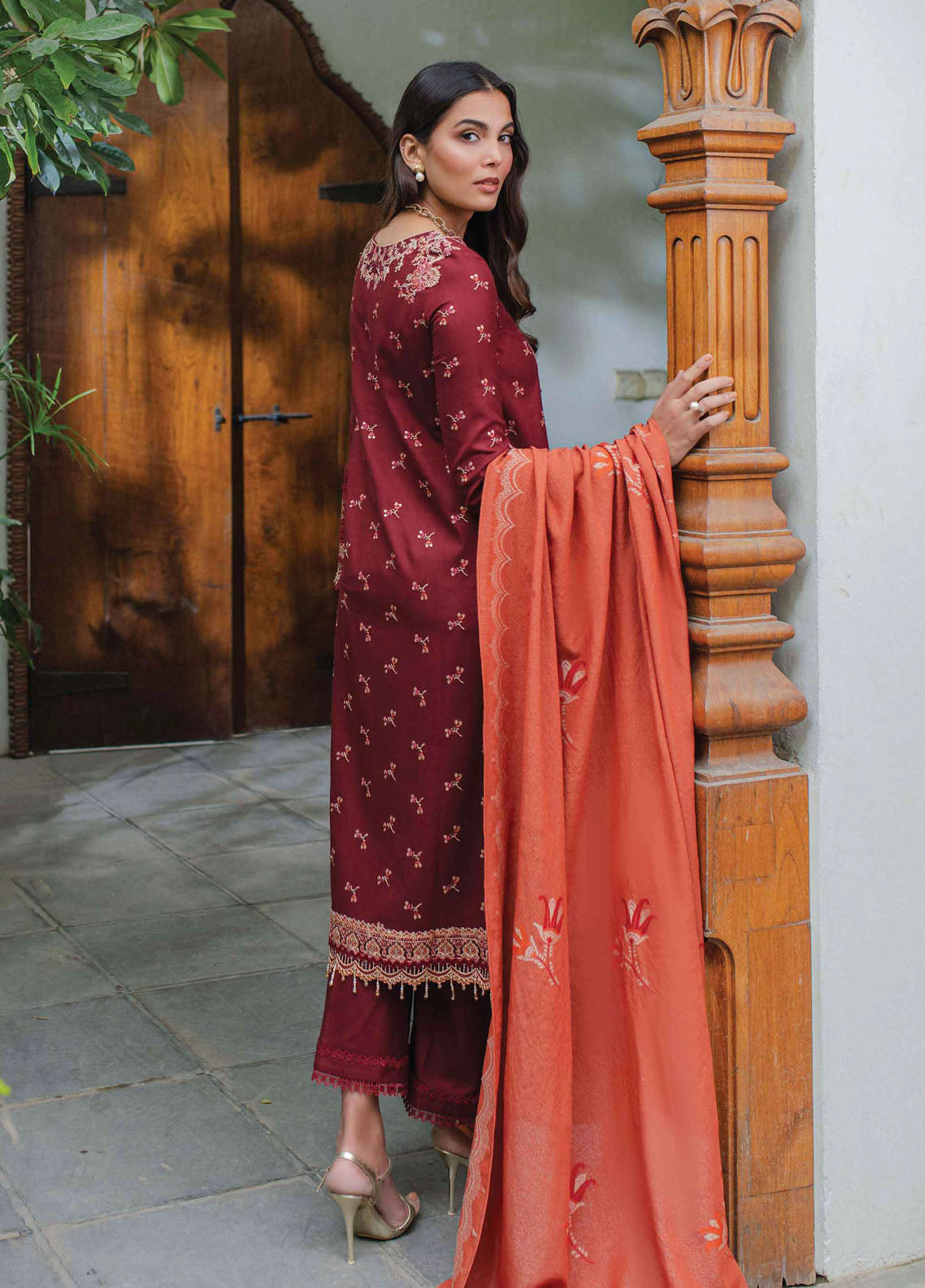 Qalamkar Unstitched Luxury Winter Collection 2023 SC-01 Freya