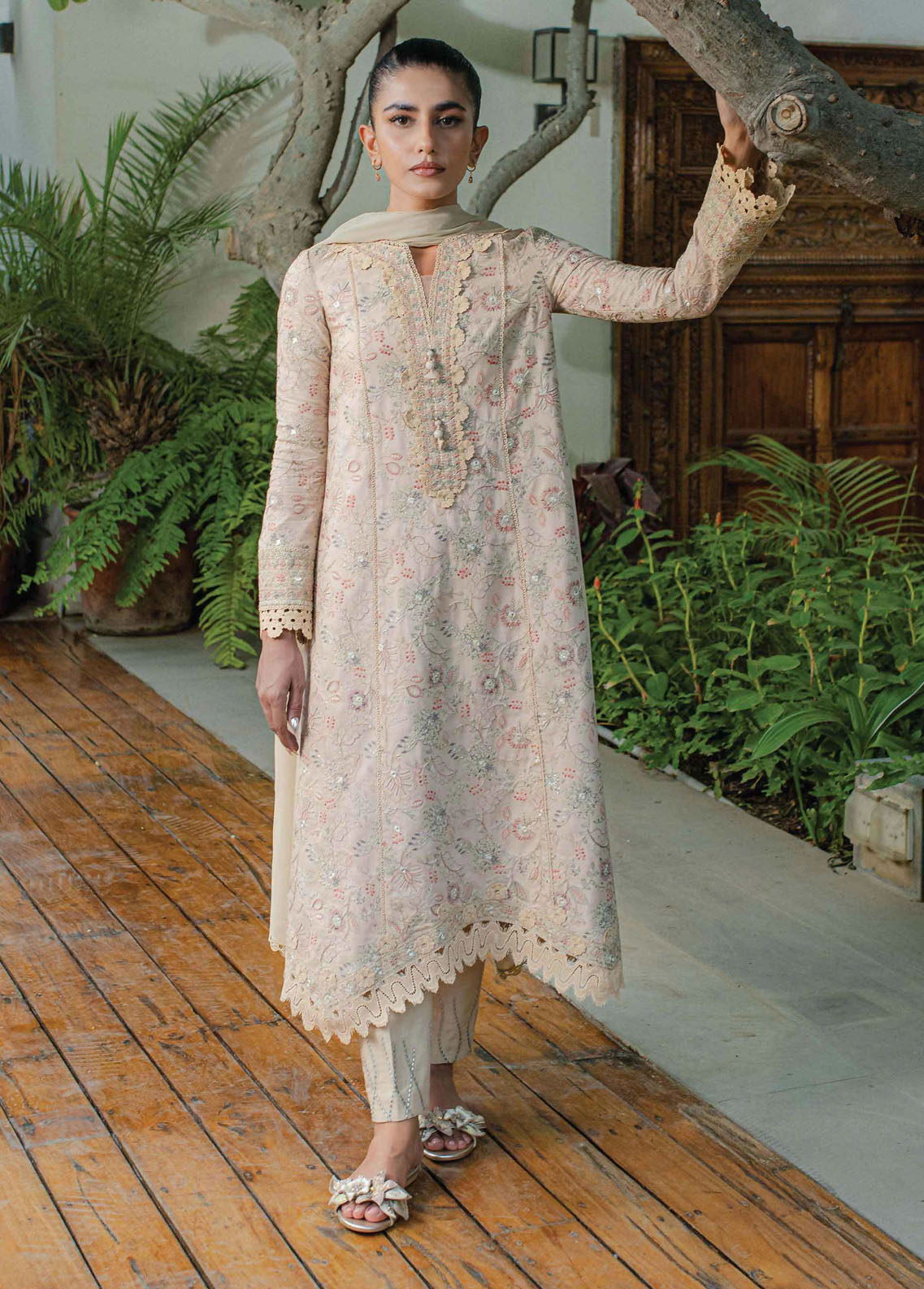 Qline By Qalamkar Unstitched Linen Collection 2023 WL-04 Celeste